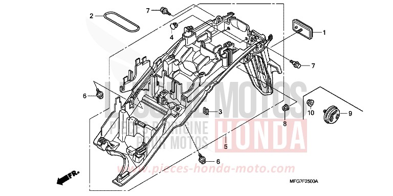 REAR FENDER for CB600F Hornet PEARL COOL WHITE (NHA16) from 2008